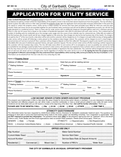 application for utility service