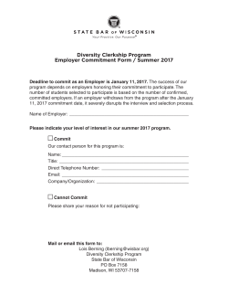 Diversity Clerkship Program Employer Commitment Form / Summer