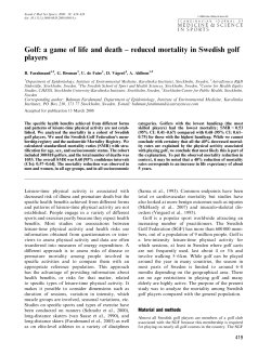 Golf: a game of life and death &ndash; reduced mortality in Swedish golf