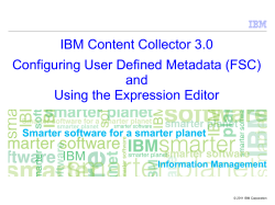IBM Content Collector 3.0 Configuring User Defined Metadata (FSC