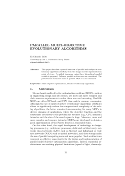 Parallel Multi-Objective Evolutionary Algorithms
