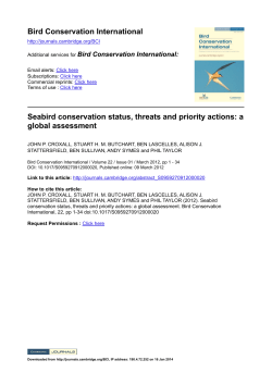 Bird Conservation International Seabird conservation status, threats