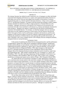 1 SELF-INTEREST AND ORGANIZATIONAL PERFORMANCE