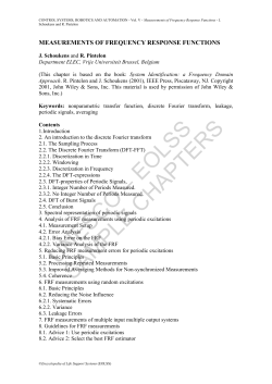 Measurements Of Frequency Response Functions