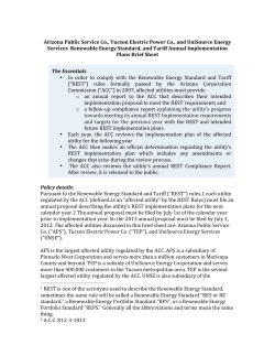 APS/TEP/UNSE REST Implementation Plans