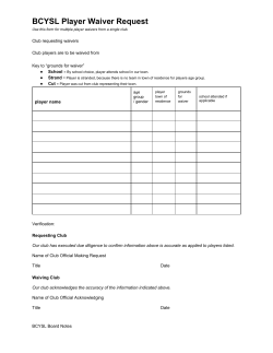 Multi Player Waiver Form
