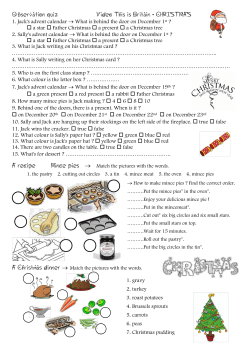 1. Jack`s advent calendar &rarr; What is behind the door on December