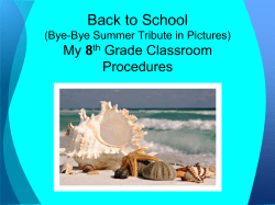 Back to School (Bye-Bye Summer Tribute in Pictures) My 8th Grade