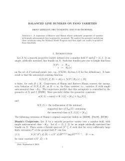 BALANCED LINE BUNDLES ON FANO