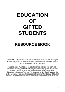 Gifted Education Resource Booklet