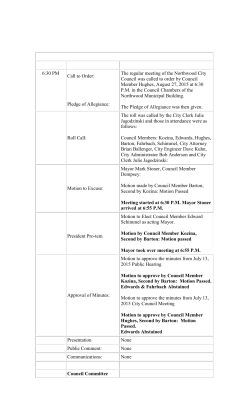 August 27 2015 City Council Minutes