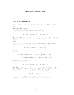 Homework Week Eight Part 1 Mathematics