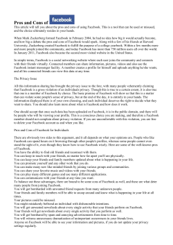 Pros and Cons of Facebook