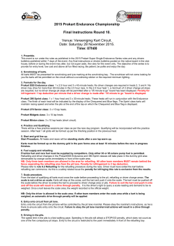2015 Prokart Endurance Championship Final Instructions Round 10