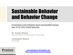 Activating Behavior Change: Sustainable