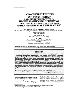 econometric feeding and management 1. maximizing profits in hy