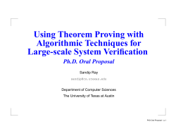 Using Theorem Proving with Algorithmic