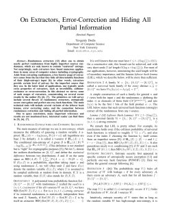 On Extractors, Error-Correction and Hiding All Partial Information