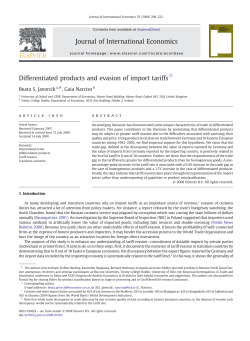 Differentiated products and evasion of import tariffs