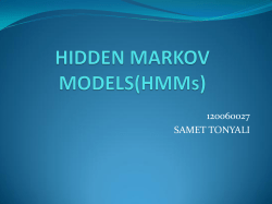 HIDDEN MARKOV MODELS(HMMs)