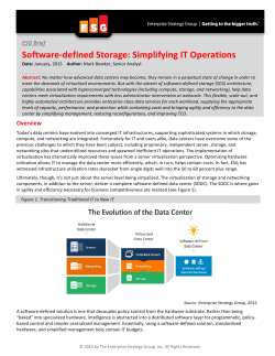 Enterprise Strategy Group - Software Defined Storage