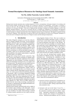 Formal Description of Resources for Ontology