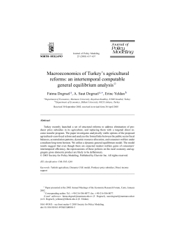 Macroeconomics of Turkey`s agricultural reforms: an intertemporal