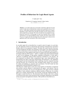 Profiles of Behaviour for Logic-Based Agents