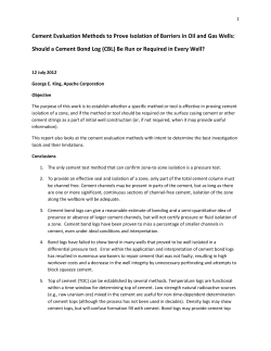 Cement Bond Log Overview