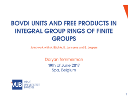 Joint work with A. B&auml;chle, G. Janssens and E. Jespers