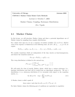 2.1 Markov Chains
