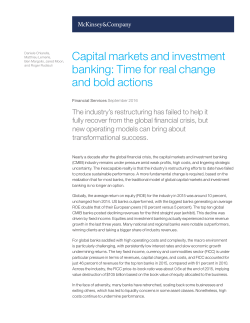 Capital markets and investment banking: Time for real change and