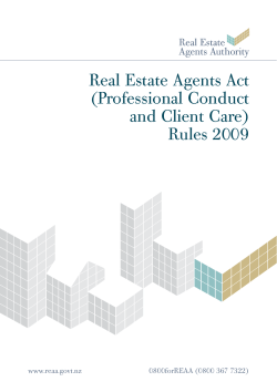 Real Estate Agents Act (Professional Conduct and Client Care