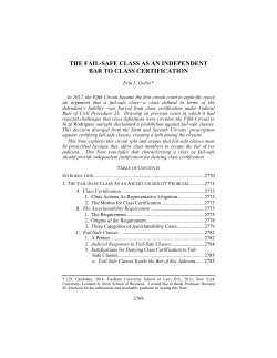 the fail-safe class as an independent bar to class certification