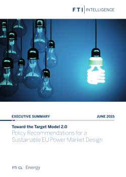 Policy Recommendations for a Sustainable EU Power Market Design
