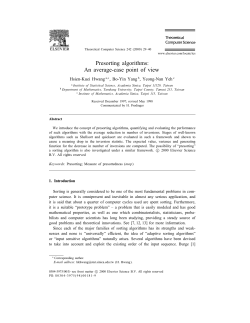 Presorting algorithms: An average