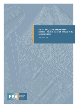 crd iv &ndash; crr / basel iii monitoring exercise &ndash; results based on data as