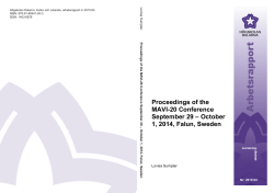 Proceedings of the MAVI-20 Conference September 29