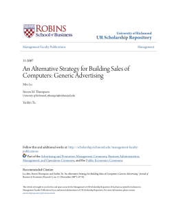 An Alternative Strategy for Building Sales of Computers: Generic