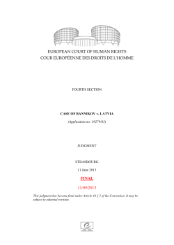 BANNIKOV v. LATVIA JUDGMENT
