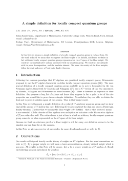 A simple definition for locally compact quantum groups 1