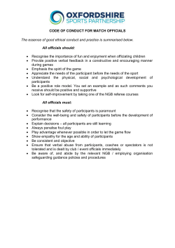 Code Of Conduct For Match Officials