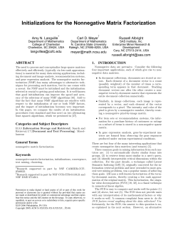Initializations for the Nonnegative Matrix Factorization