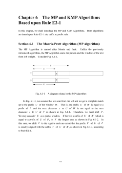 Chapter 6 The MP and KMP Algorithms, Algorithms Based upon