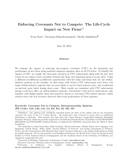 Enforcing Covenants Not to Compete: The Life