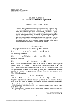 STABLE PATTERNS IN A VISCOUS DIFFUSION EQUATION This