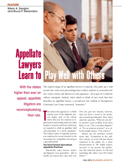 Appellate Lawyers Learn to Play Well with others