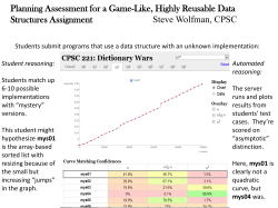 Planning Assessment for a Game-Like, Highly Reusable