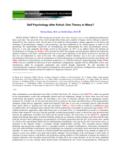 Self Psychology after Kohut: One Theory or Many?