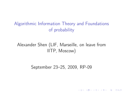 Algorithmic Information Theory and Foundations of probability